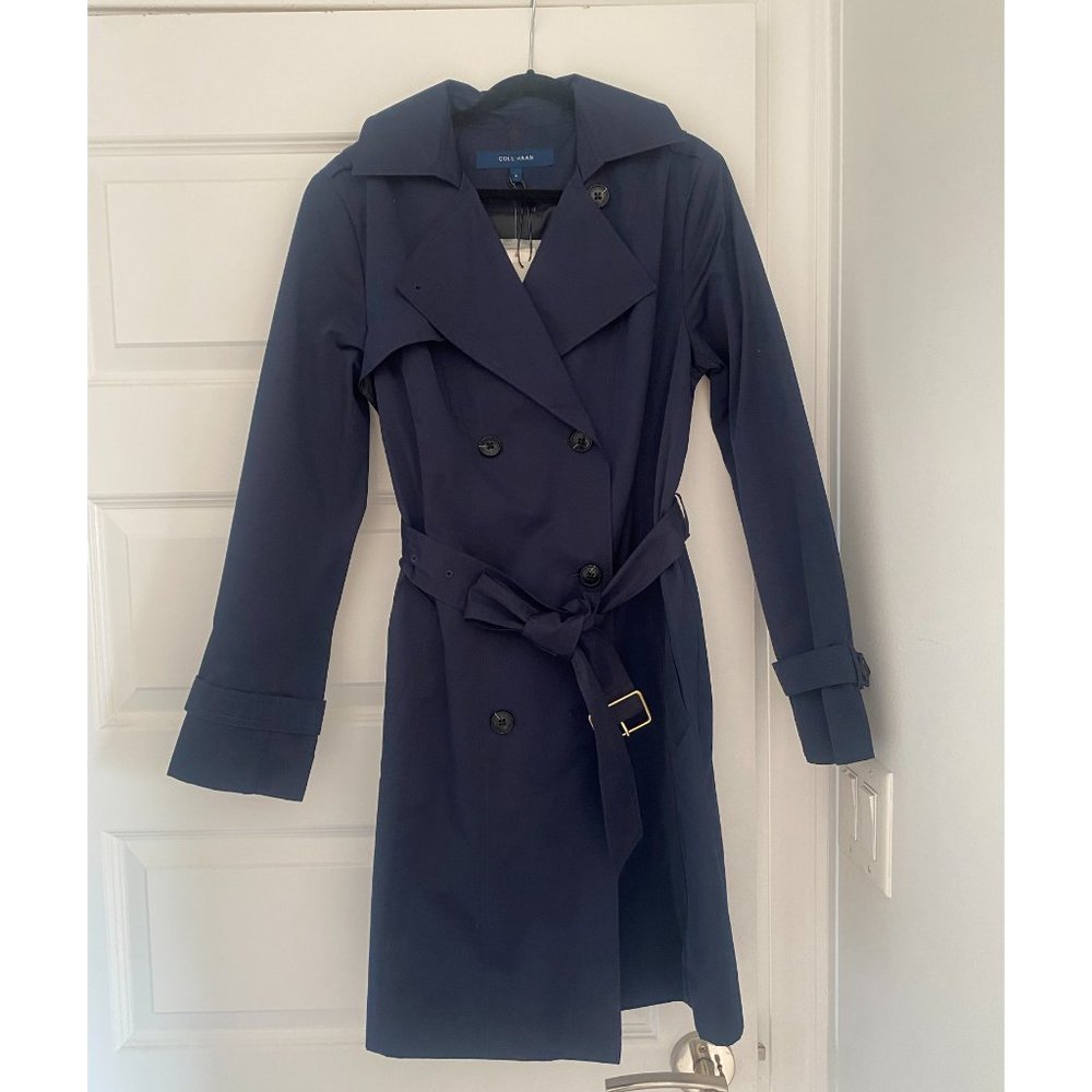 Cole Haan Navy Trenchcoat Sz NEW